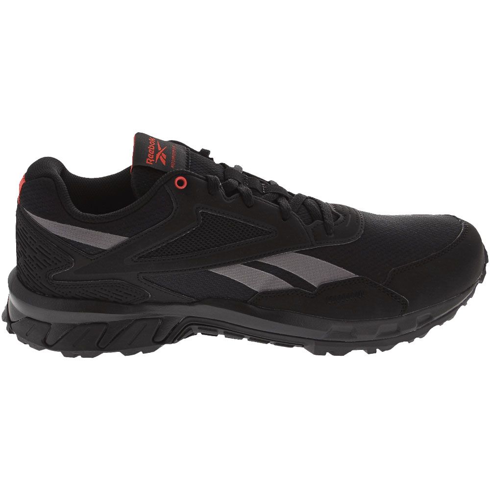 Reebok Ridgerider Trail 5 Trail Running Shoes - Mens Black Red Side View