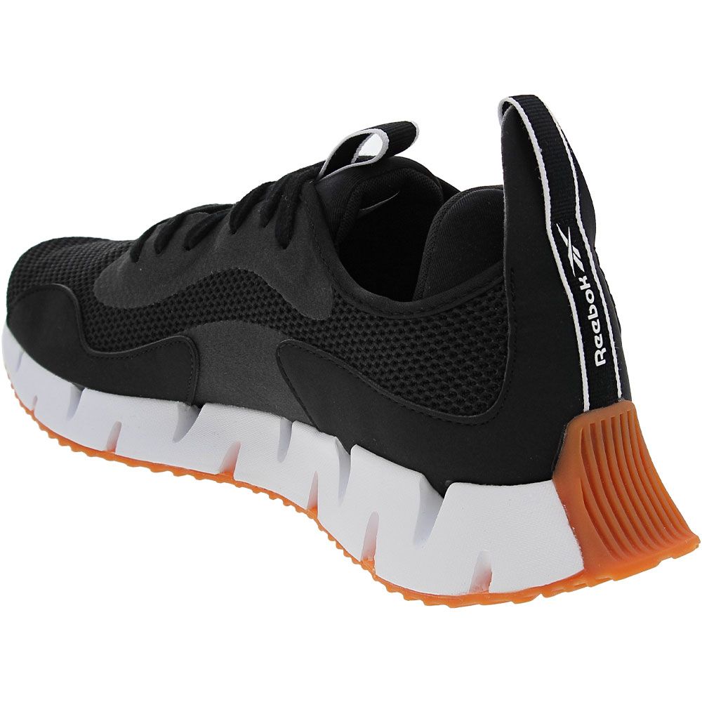 Reebok Zig Dynamica Running Shoes - Mens Black White Back View