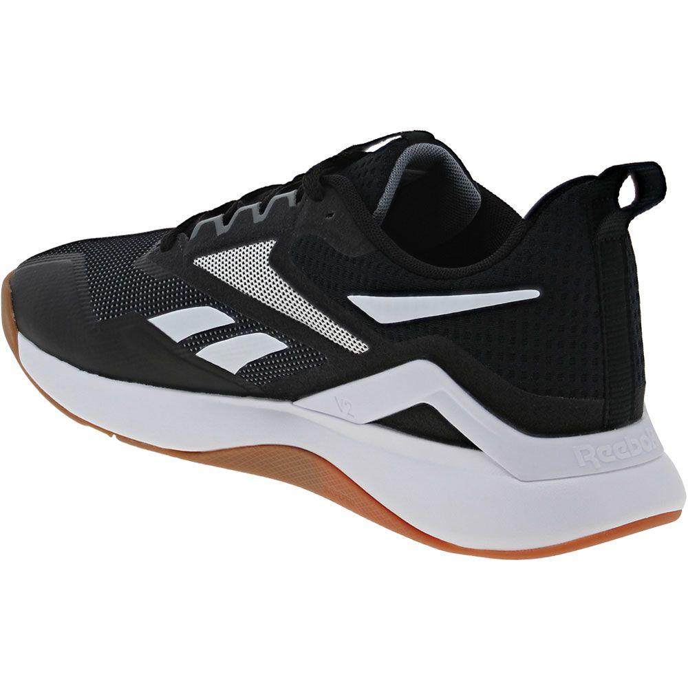 Reebok Nanoflex TR II Training Shoes - Mens Black White Back View