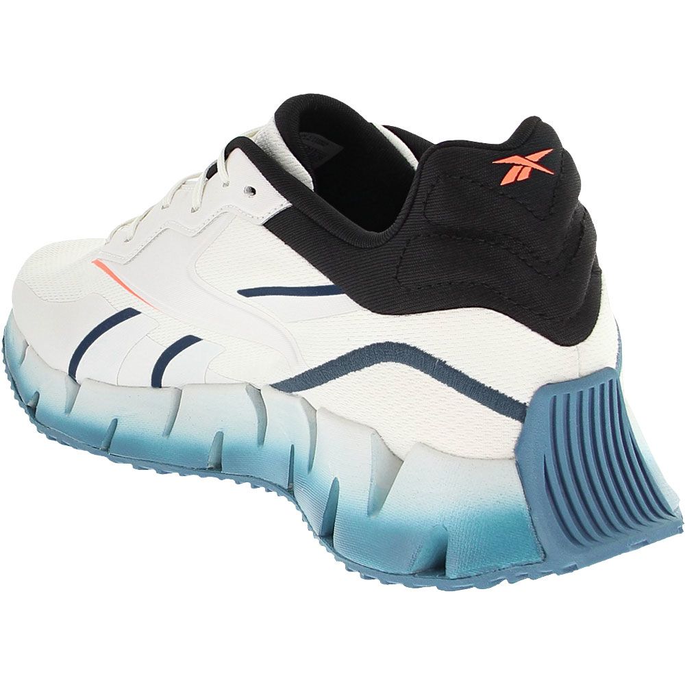 Reebok Zig Dynamica 4 Neon Running Shoes - Mens Grey Orange Blue Back View