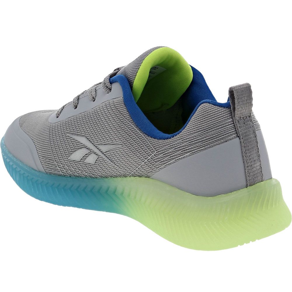 Reebok Fire Youth Running Shoes Grey Lime Blue Back View