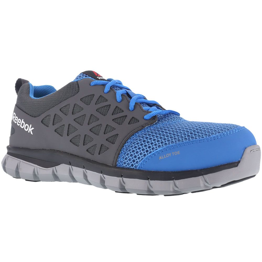 Reebok Work Athletic Oxford Alloy Toe Work Shoes - Womens Blue Grey