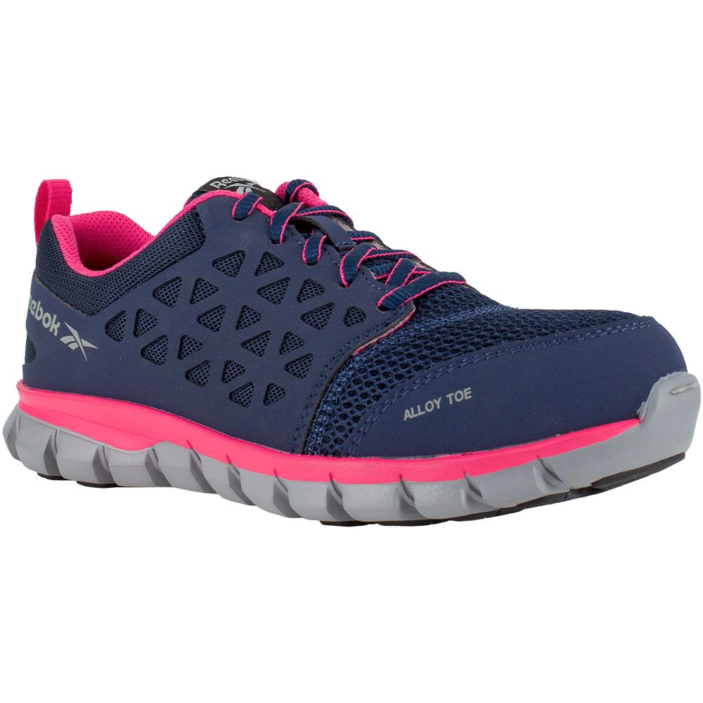 Reebok Work Rb046 Safety Toe Work Shoes - Womens Navy And Pink