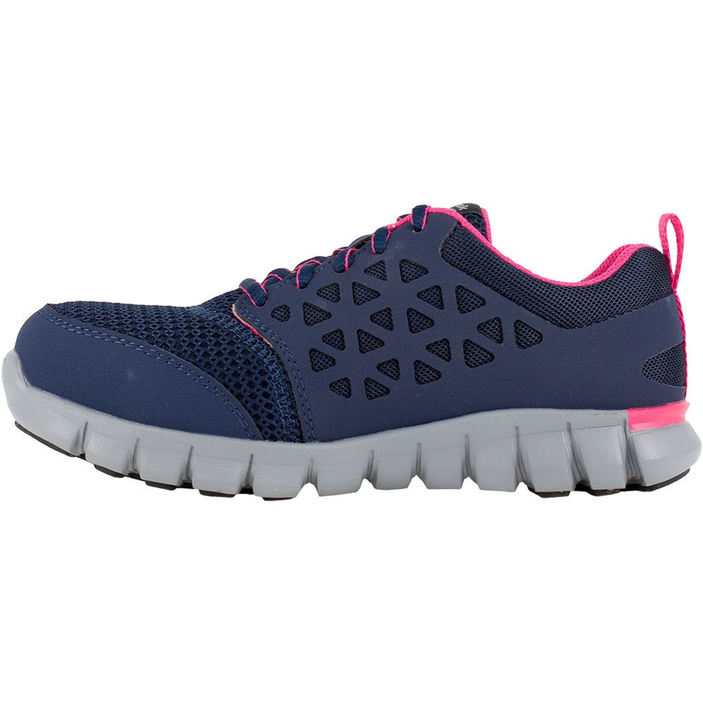 Reebok Work Rb046 Safety Toe Work Shoes - Womens Navy And Pink Back View