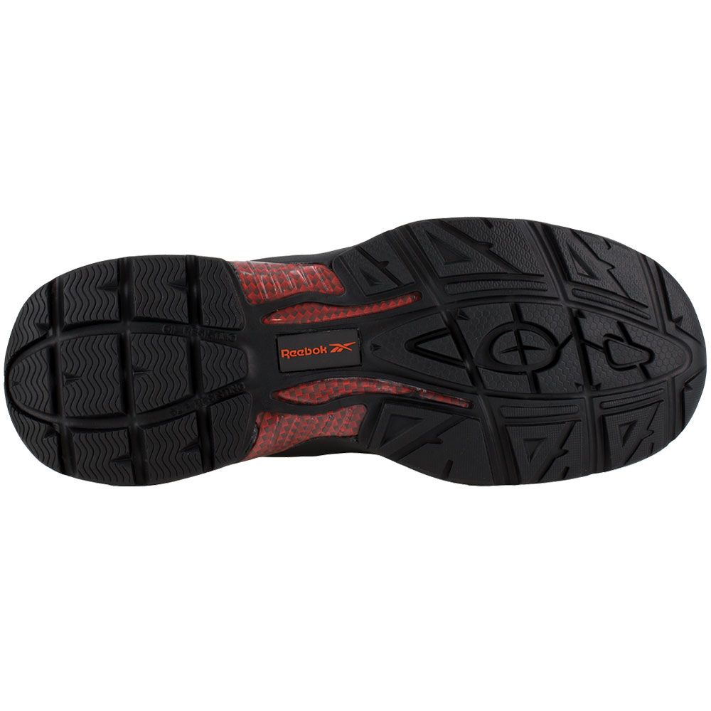 Reebok Work Beamer Athletic Composite Toe Work Shoes - Mens Black With Red Trim Sole View