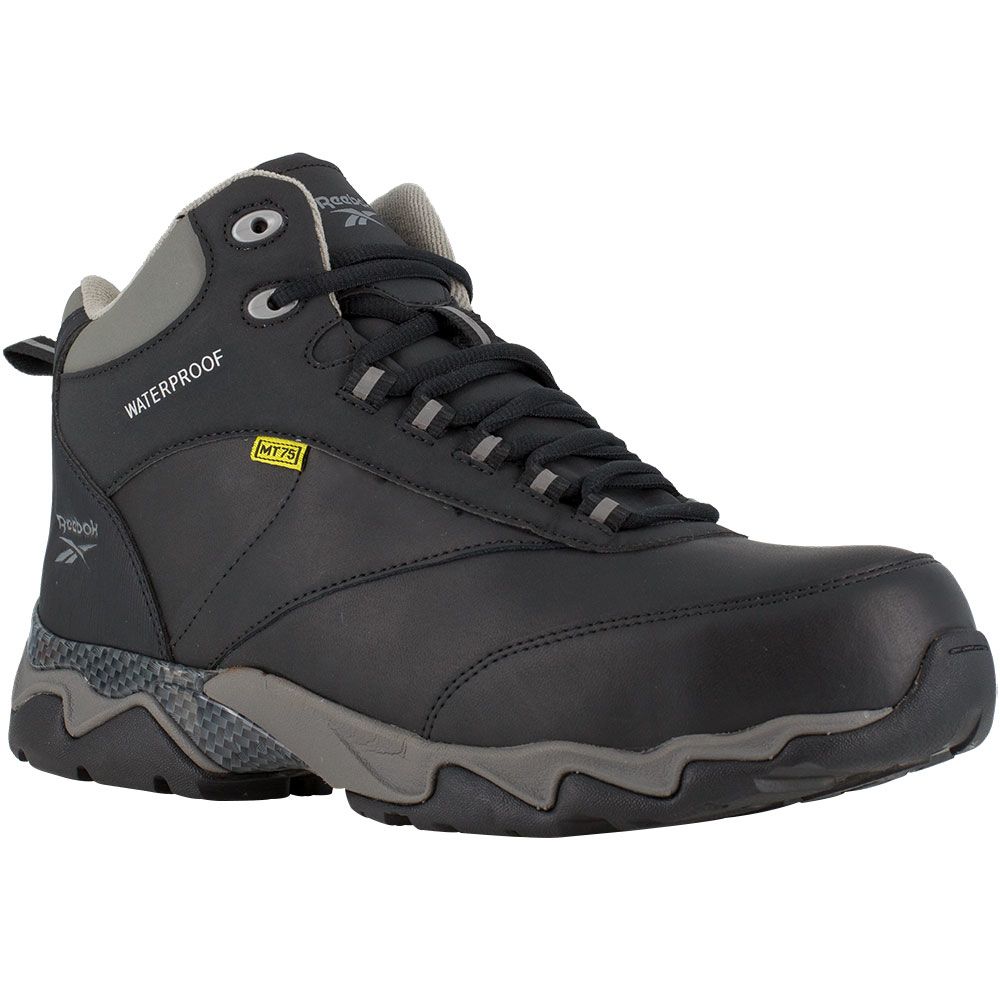 Reebok Work Rb1067 Composite Toe Work Boots - Mens Black With Grey Trim