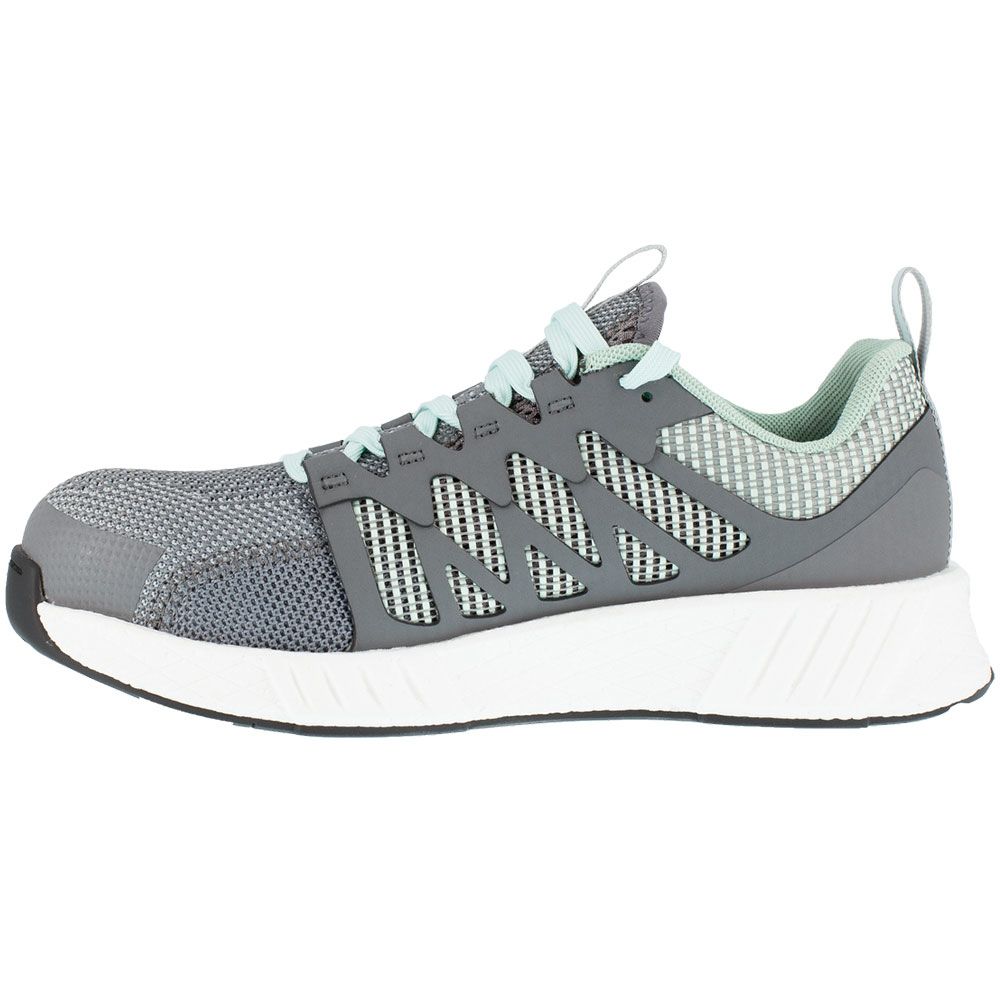 Reebok Work Rb316 Composite Toe Work Shoes - Womens Grey And Mint Green Back View