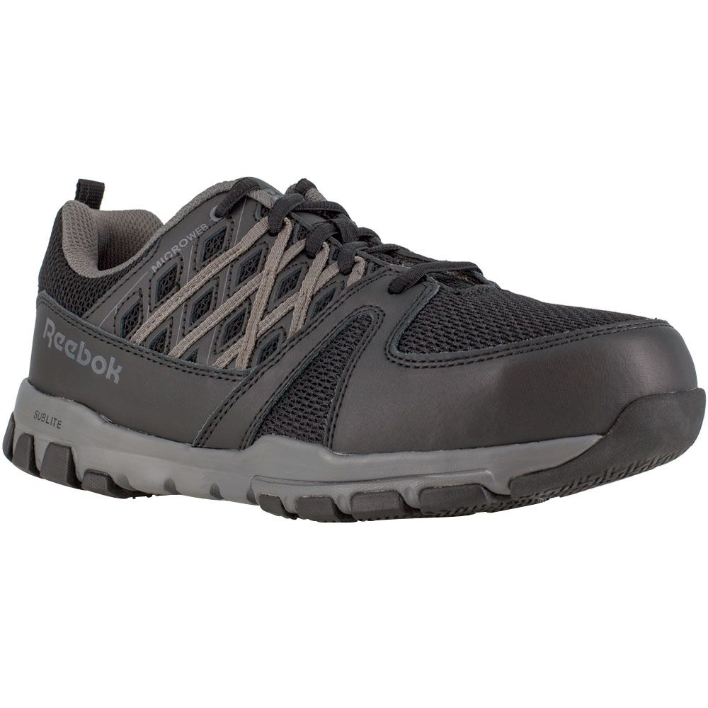Reebok Work Rb4016 Safety Toe Work Boots - Mens Black With Grey Trim