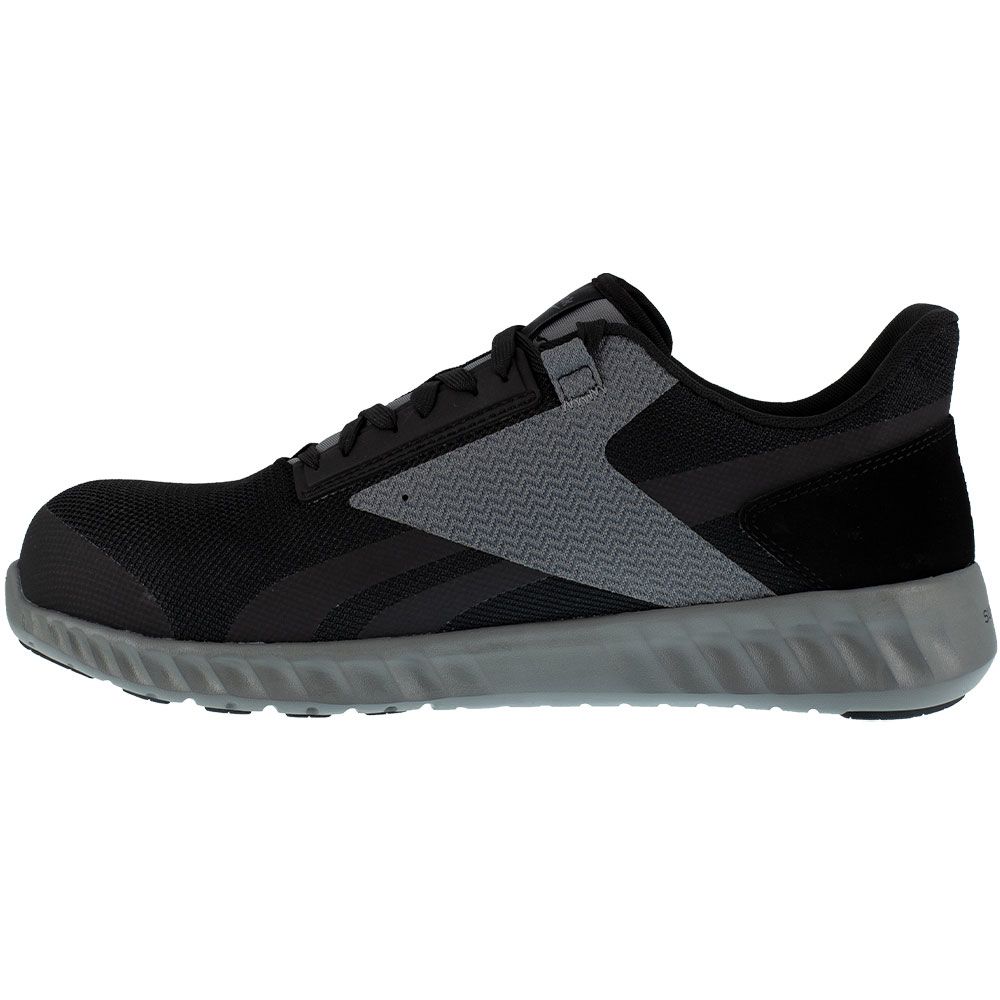 Reebok Work Rb4020 Composite Toe Work Shoes - Mens Black And Grey Back View