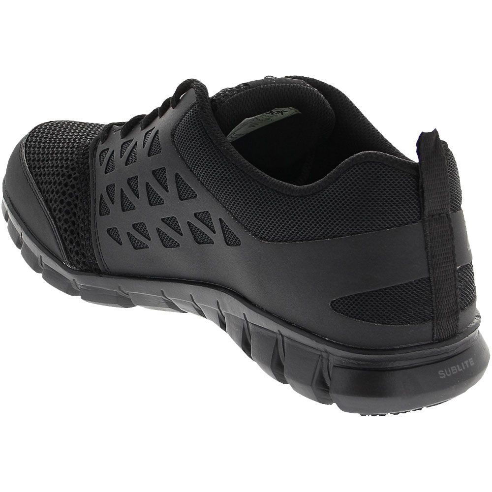Reebok Work Sublite RB4035 SD Soft Toe Mens Work Shoes Black Back View