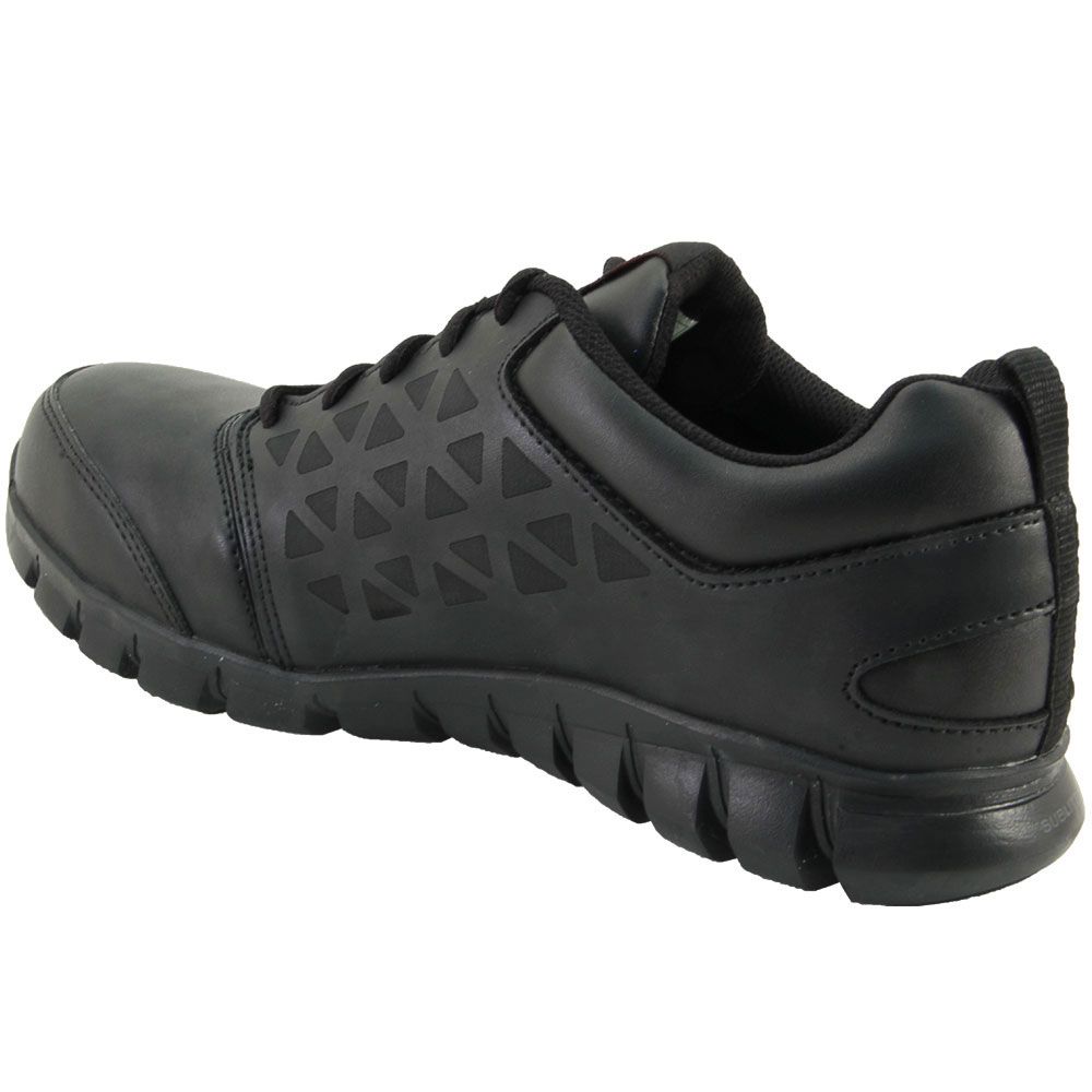 Reebok Work Sublite RB4047 Leather Lo Mens Safety Toe Work Shoes Black Back View