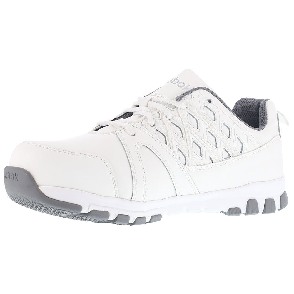 Reebok Work Sublite Leather Low Safety Toe Work Shoes - Womens White Back View
