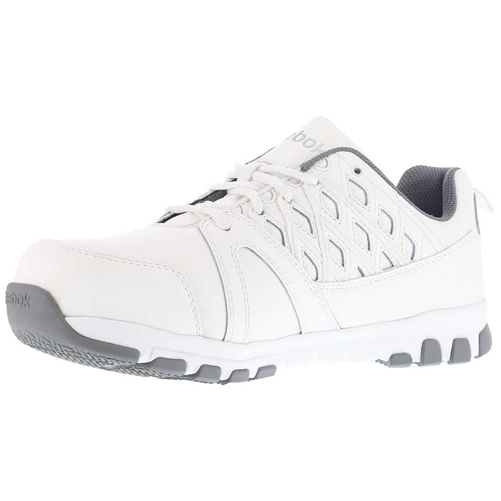 Reebok Work Sublite Leather Low Safety Toe Work Shoes - Mens White Back View
