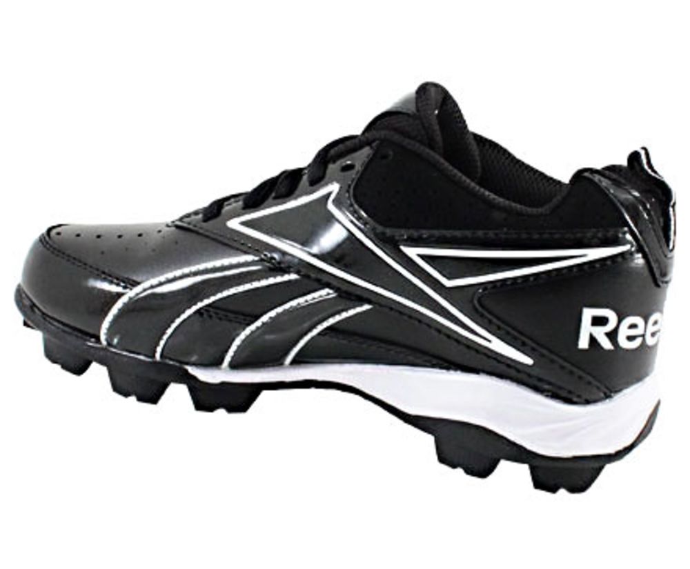 Reebok Jr All Out Speed Mid MRT Football Cleats - Boys Black Silver White Back View