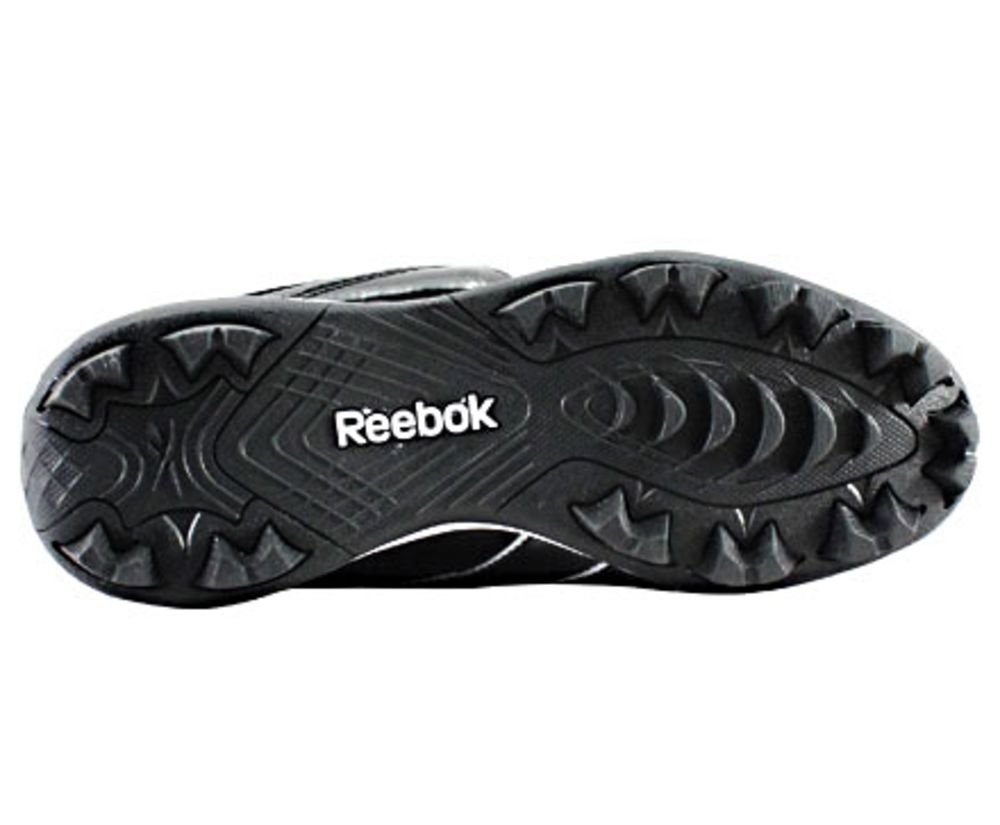 Reebok Jr All Out Speed Mid MRT Football Cleats - Boys Black Silver White Sole View