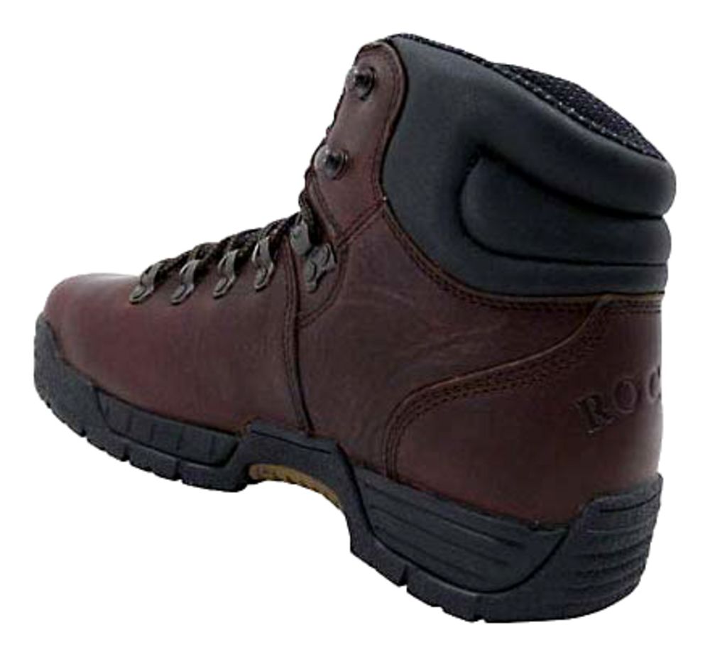 Rocky Boots 6114 MobiLite Max Mens Steel Toe Work Boot Dark Brown Back View