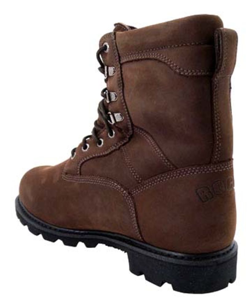 Rocky Ranger 9in St Ins Gx Safety Toe Work Boots - Mens Brown Back View