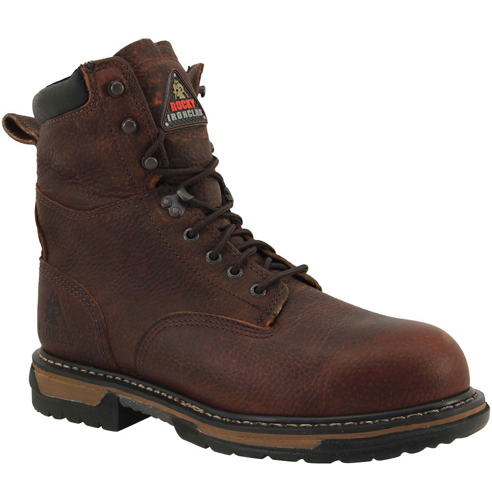 Rocky IronClad 6693 Mens 8" Wp Safety Toe Work Boots Brown