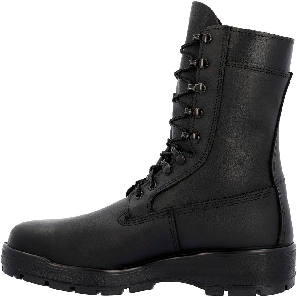 Rocky 808 Navy Inspired Black 9" Mens Steel Toe Work Boots Black Back View