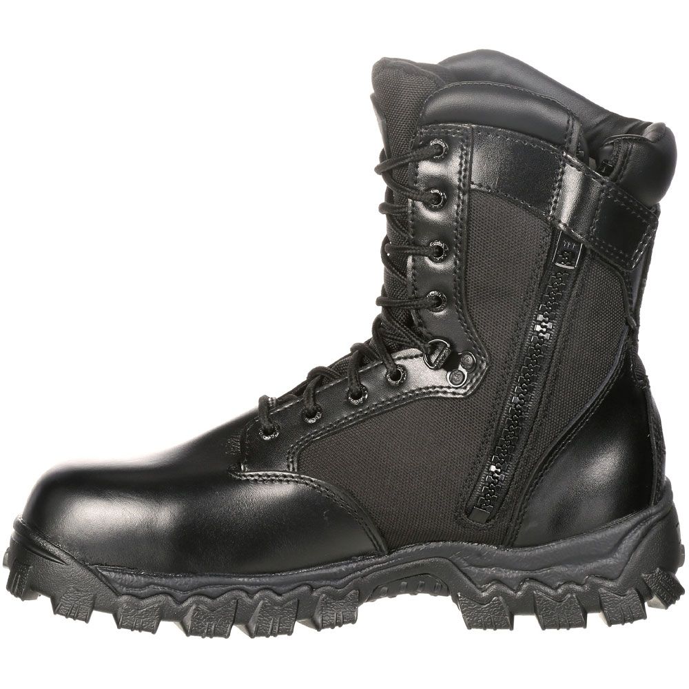 Rocky Alphaforce Side Zip Wp Non-Safety Toe Work Boots - Mens Black Back View