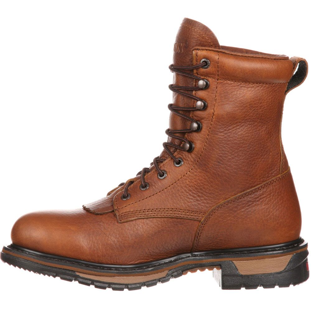 Rocky Ride Lacer Wp Western Non-Safety Toe Work Boots - Mens Tan Pitstop Back View