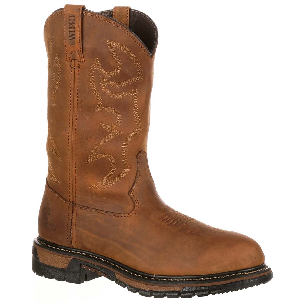 Rocky Ride Branson Roper Wp Western Boots Shoes - Mens Aztec Crazy Horse