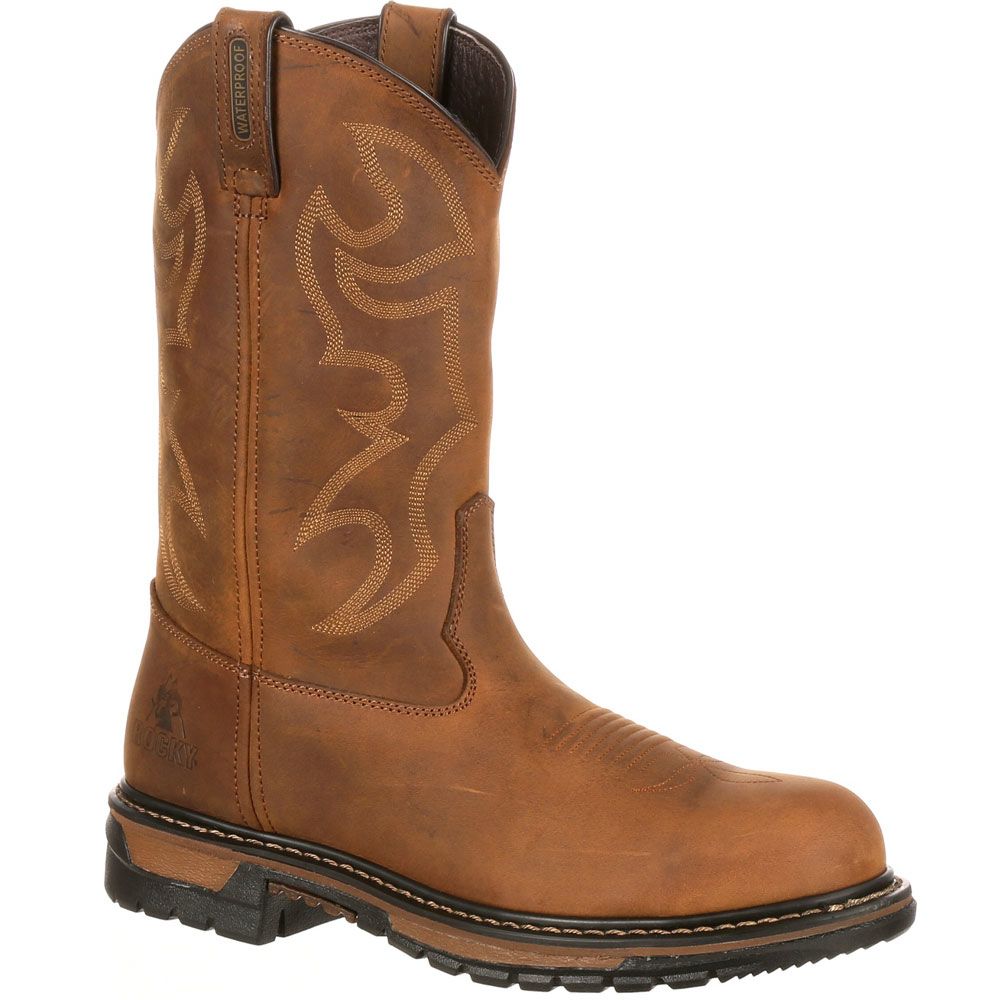 Rocky Ride Branson St Wp Wst Safety Toe Work Boots - Mens Aztec Crazy Horse