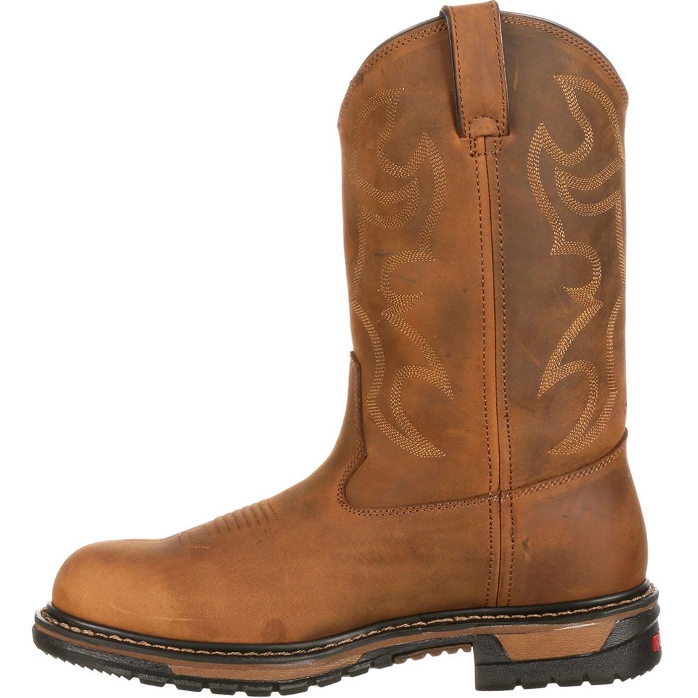 Rocky Ride Branson St Wp Wst Safety Toe Work Boots - Mens Aztec Crazy Horse Back View