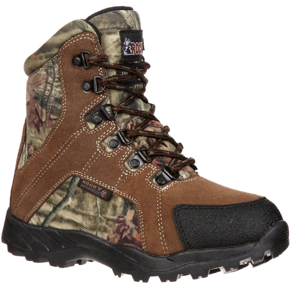 Rocky Hunting Wp Insulated Winter Boots - Boys Brown Mossy Oak Break Up Country