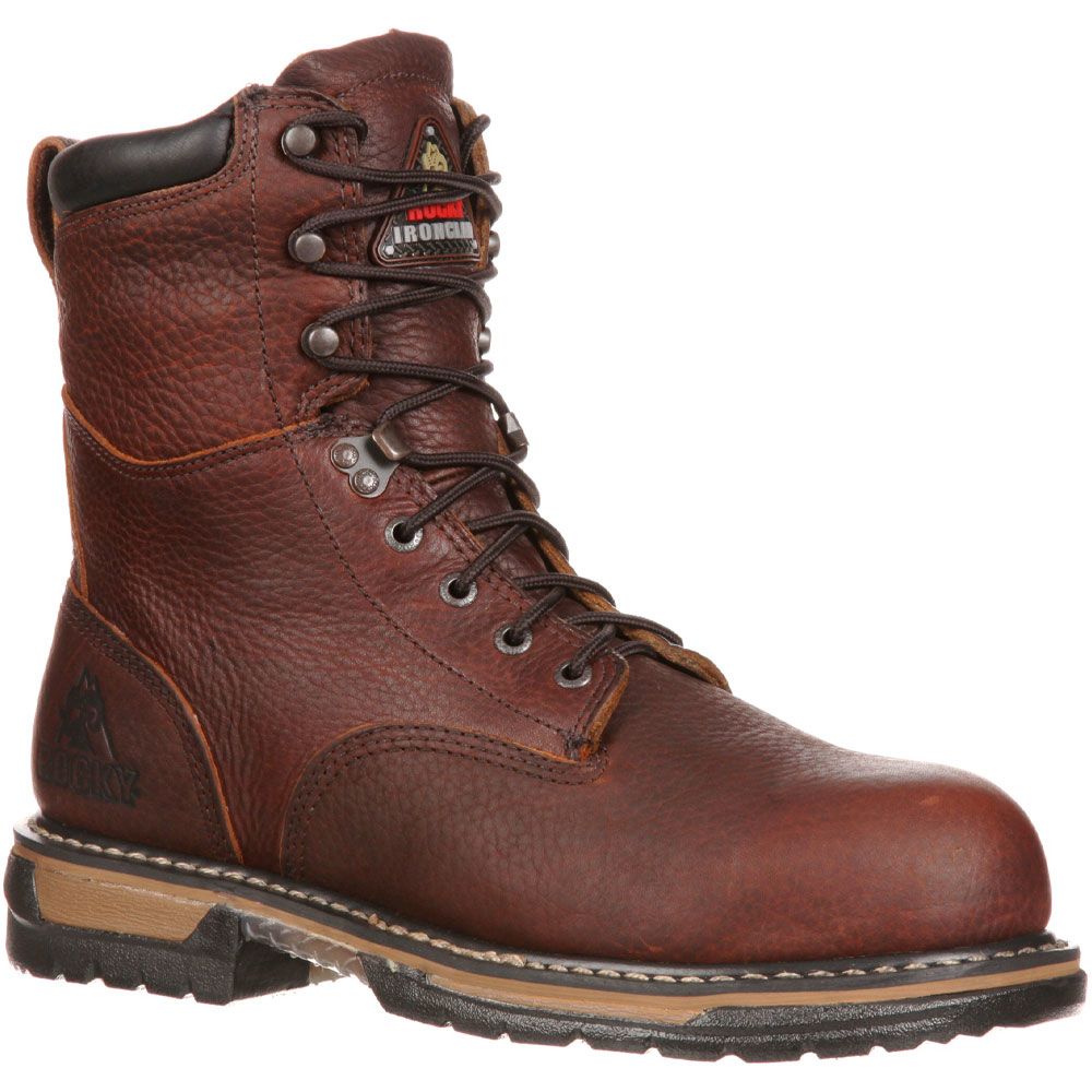 Rocky Ironclad 8in Wp Non-Safety Toe Work Boots - Mens Brown