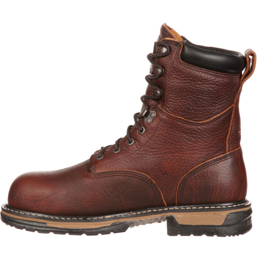 Rocky Ironclad 8in Wp Non-Safety Toe Work Boots - Mens Brown Back View