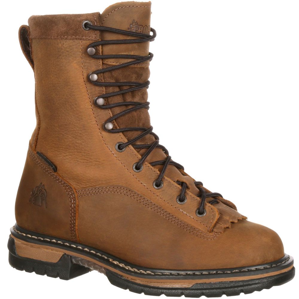 Rocky Ironclad 8in Wp Kiltie Non-Safety Toe Work Boots - Mens Brown