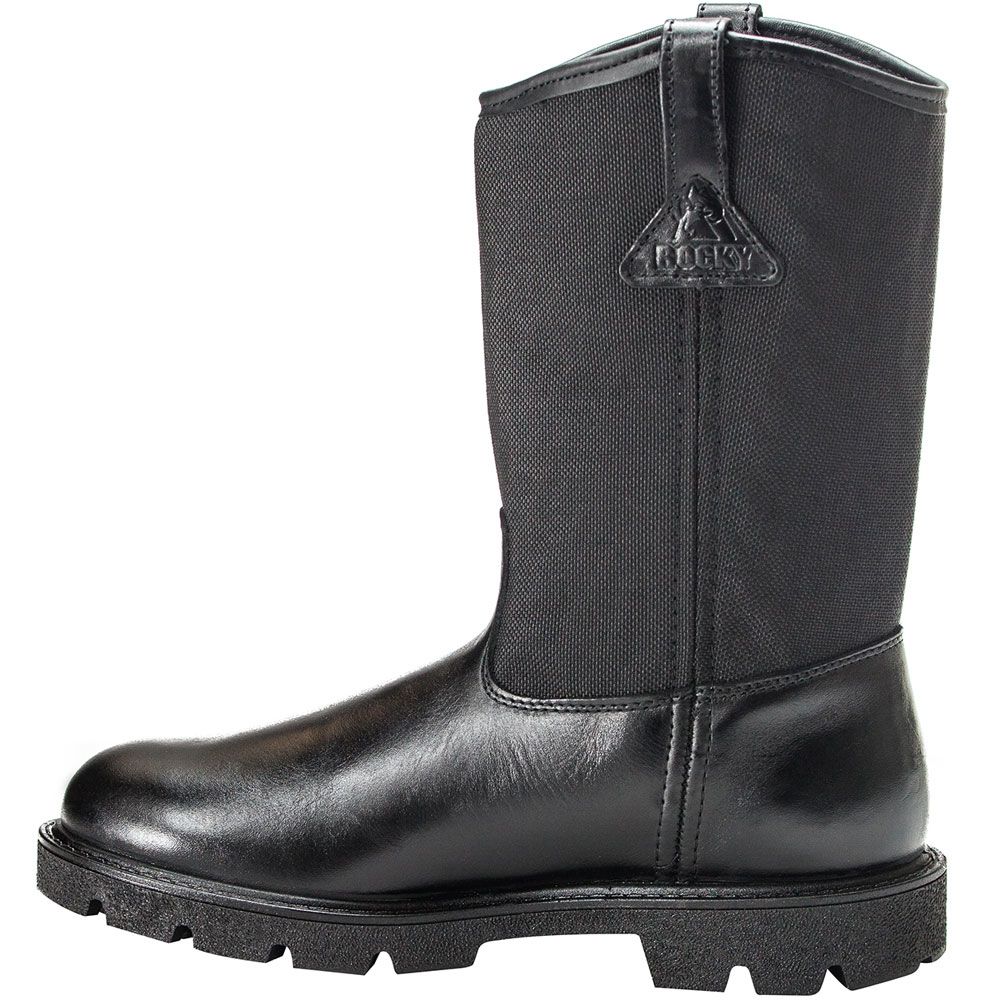 Rocky Warden 10in Duty Non-Safety Toe Work Boots - Mens Black Back View