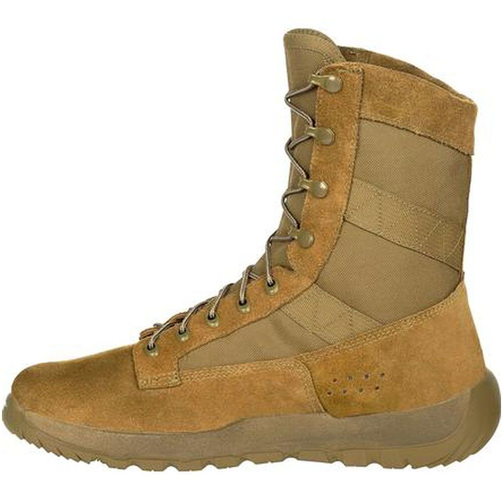Rocky C4R V2 Tactical RKC108 Mens Non-Safety Toe Work Boots Coyote Back View