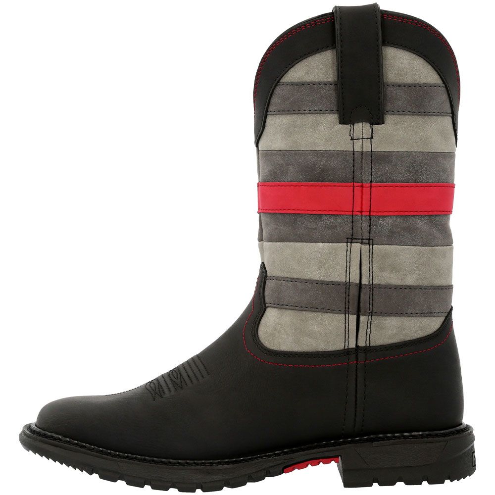 Rocky Red Line RKD0089 Womens Western Boots Black Back View