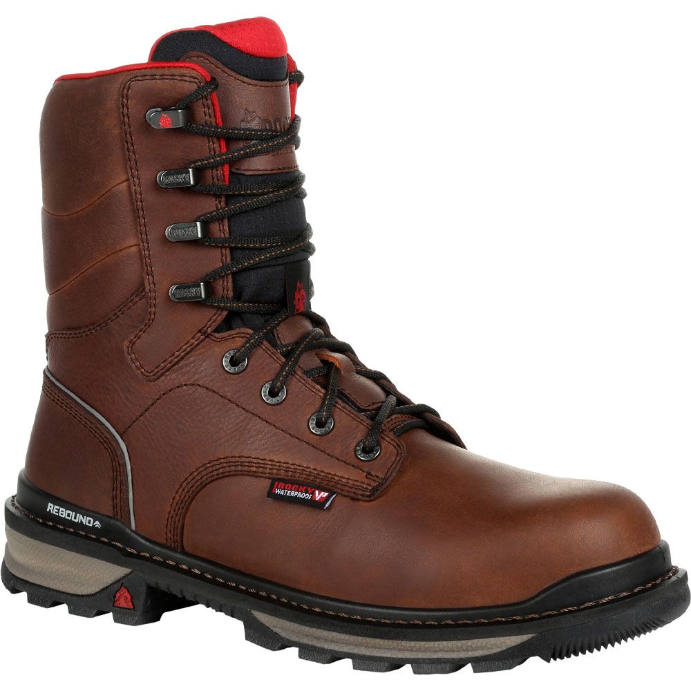 Rocky Rams Horn Non-Safety Toe Work Boots - Mens Brown