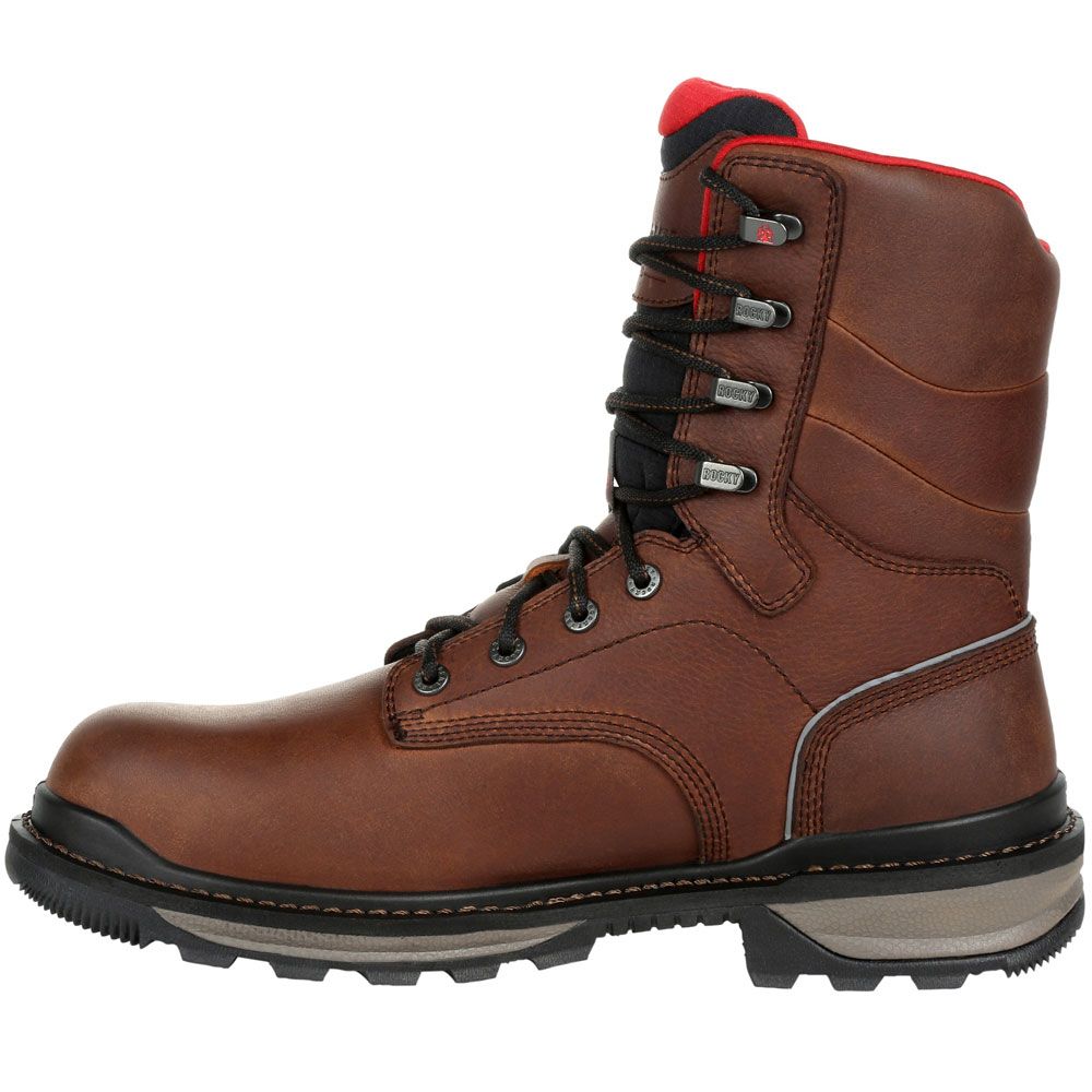 Rocky Rams Horn Non-Safety Toe Work Boots - Mens Brown Back View