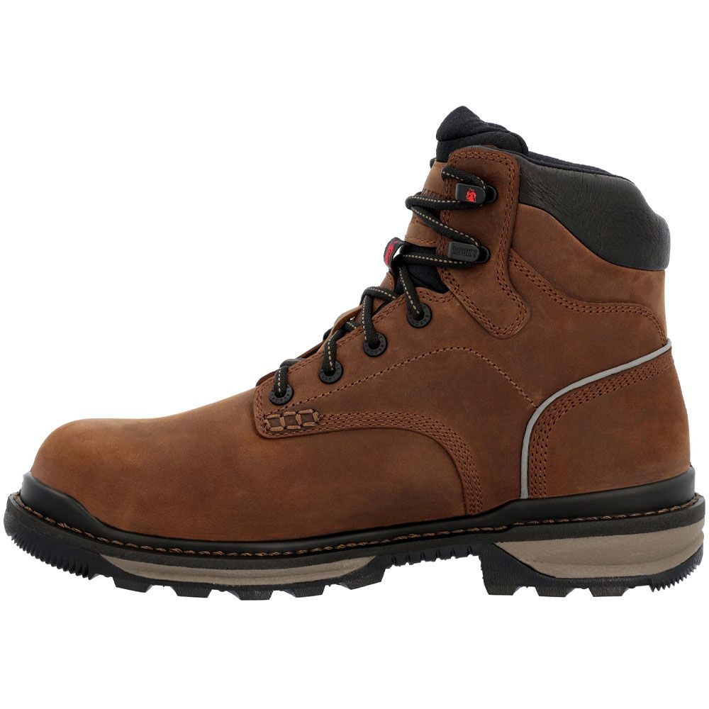 Rocky Rams Horn RKK0388 Womens Composite Toe Work Boots Brown Back View