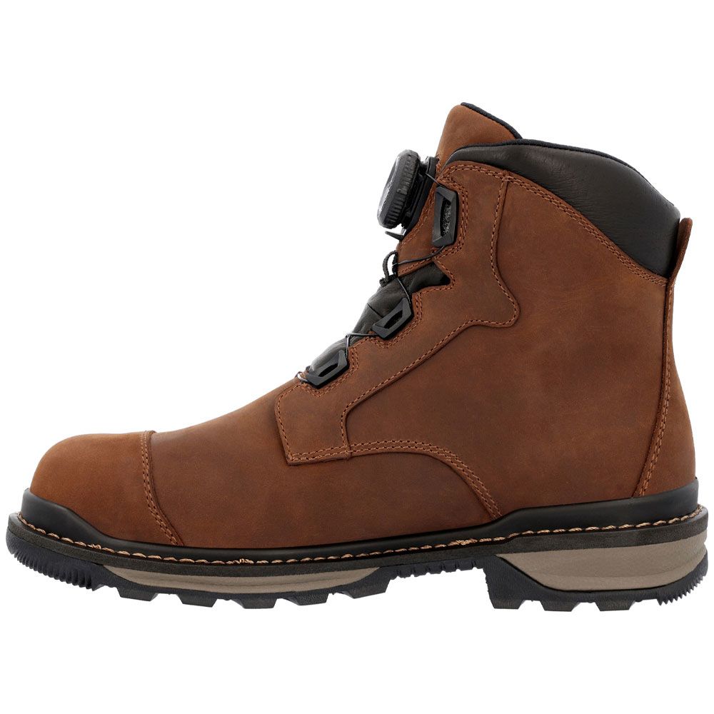Rocky RKK0390 Rams Horn BOA Mens Composite Toe Work Boots Brown Back View
