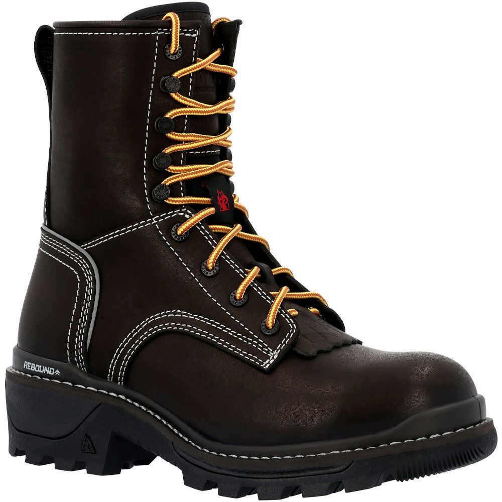 Rocky Rkk0438 Rams Horn Logger Non-Safety Toe Work Boots - Mens Black