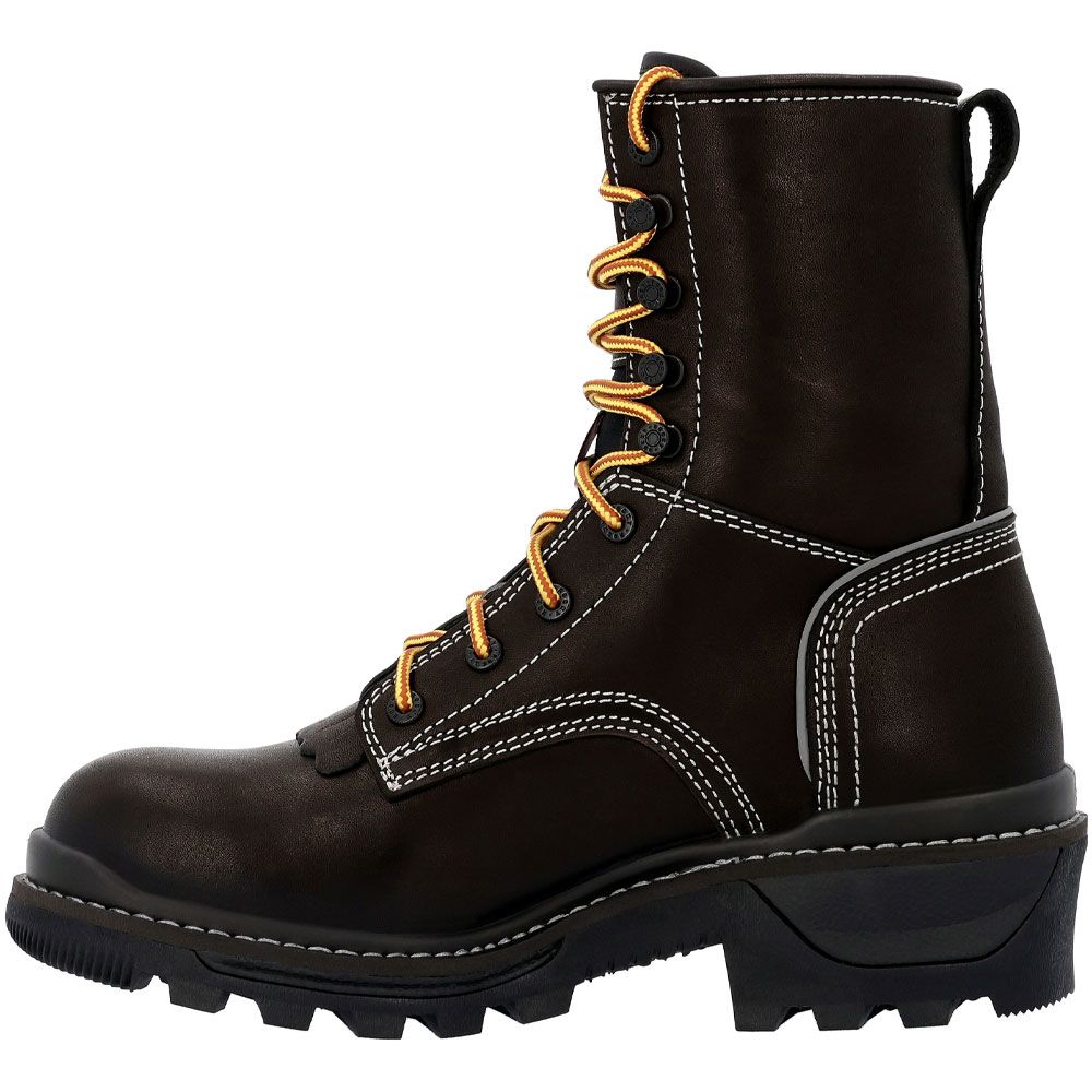 Rocky Rkk0438 Rams Horn Logger Non-Safety Toe Work Boots - Mens Black Back View