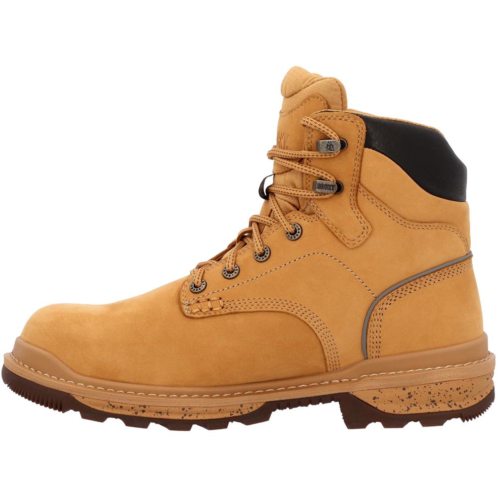 Rocky Rkk0442 Rams Horn Wp Non-Safety Toe Work Boots - Mens Wheat Back View