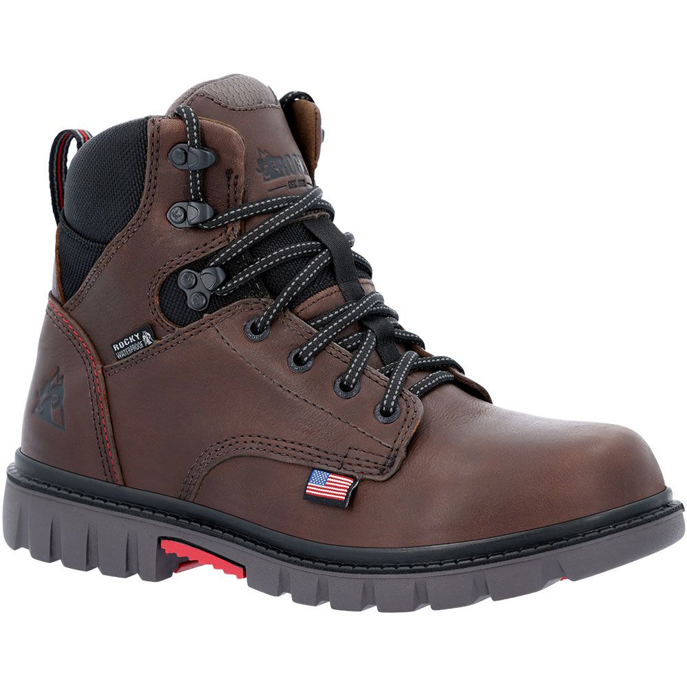 Rocky RKK0452 Worksmart USA WP Non-Safety Toe Work Boots - Mens Brown