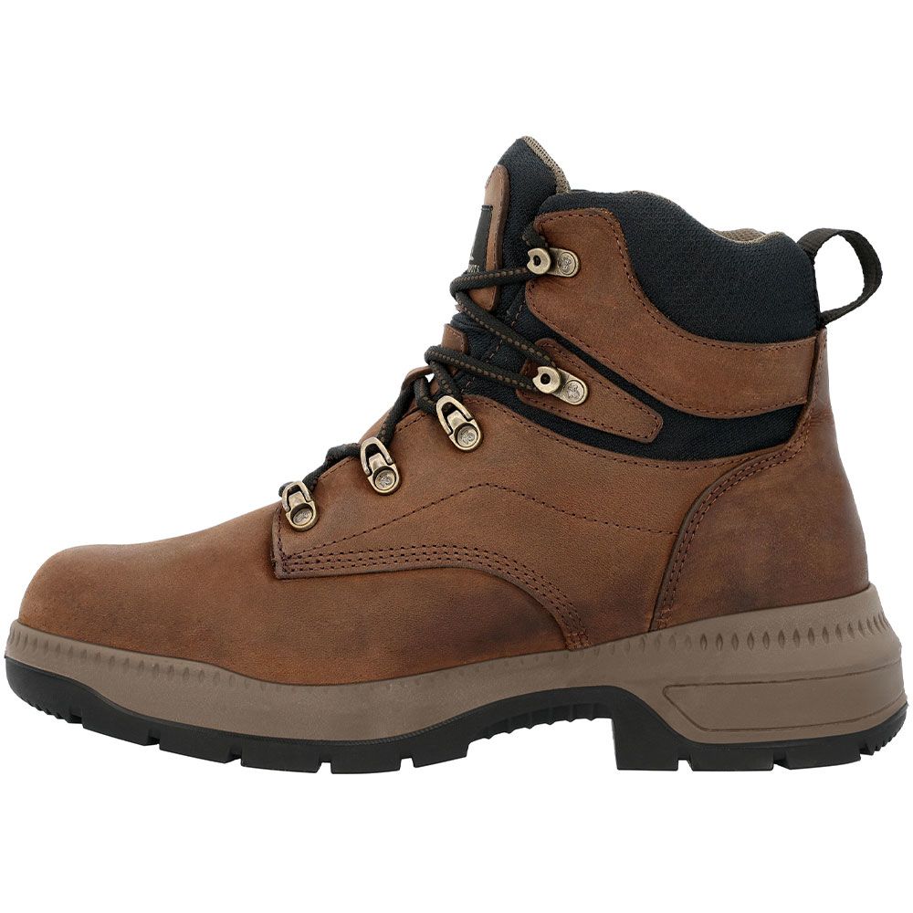 Rocky Worksmart RKK0457  6" WP Soft Toe Work Boots - Mens Brown Back View