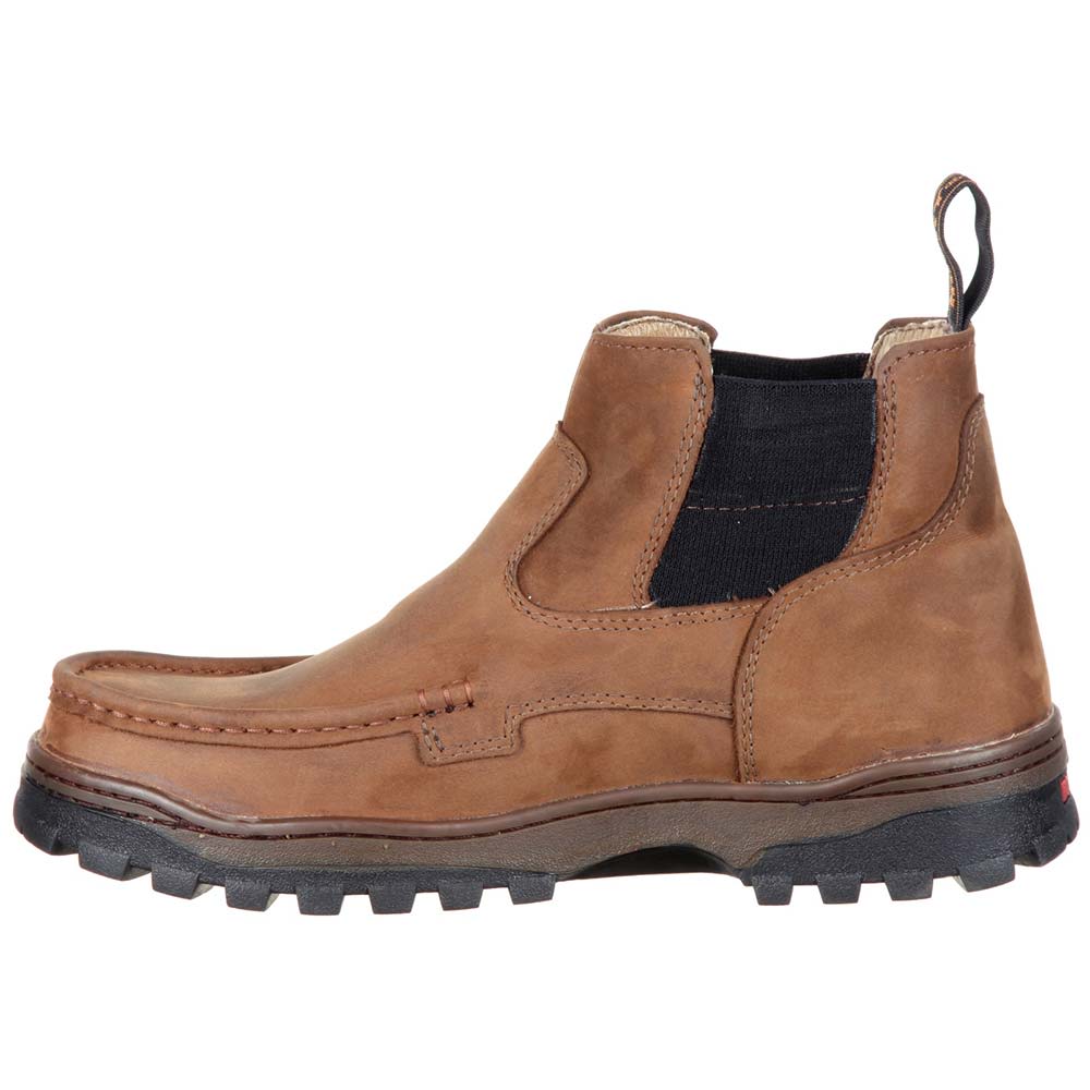 Rocky Outback Non-Safety Toe Work Boots - Mens Brown Back View