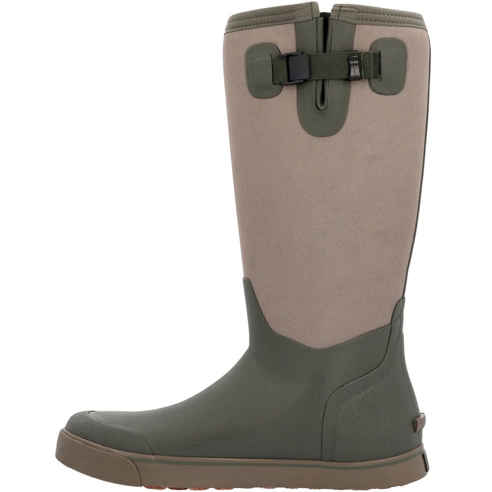 Rocky Dry Strike 16" RKS0569 Mens Rubber Boots Dusty Brown Olive Green Back View
