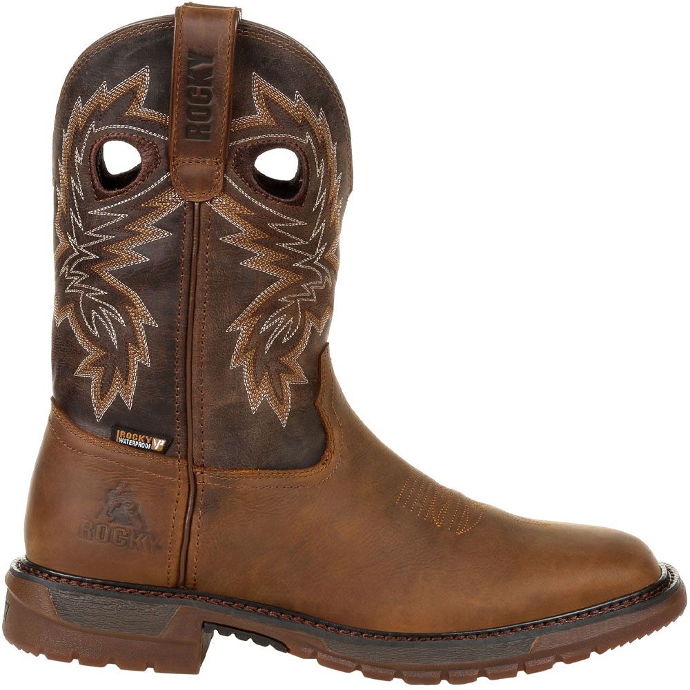 Rocky Original Ride FLX RKW0336 Mens Western Boots Brown Side View