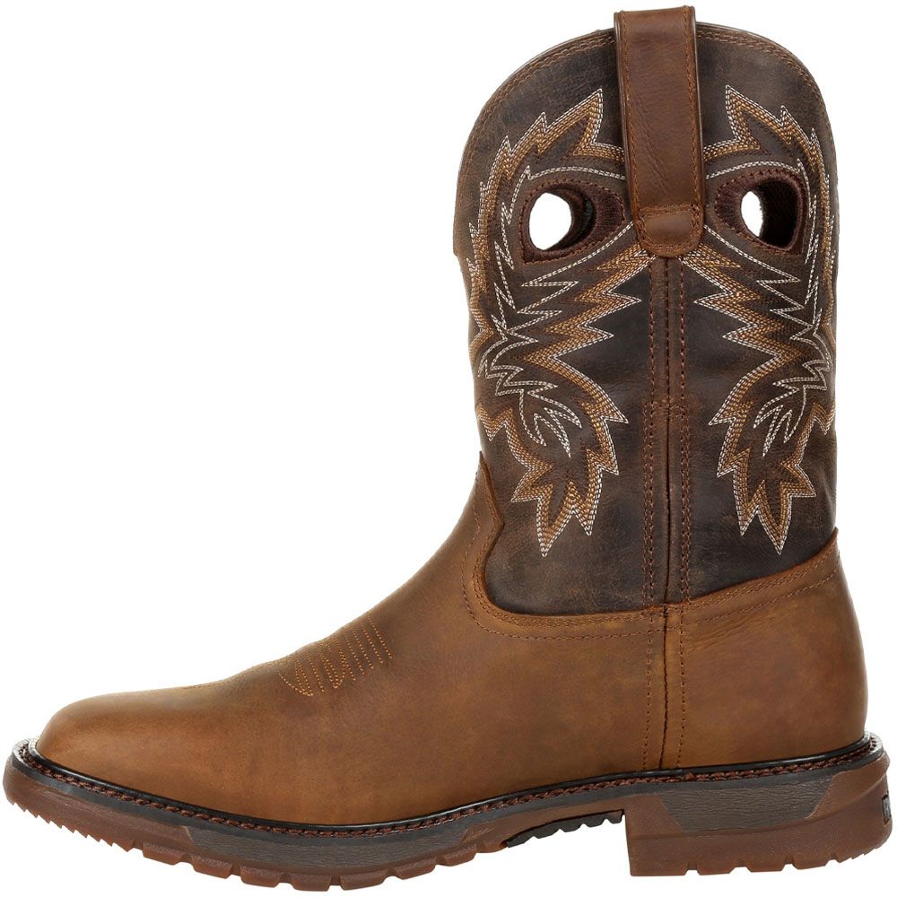 Rocky Original Ride FLX RKW0336 Mens Western Boots Brown Back View