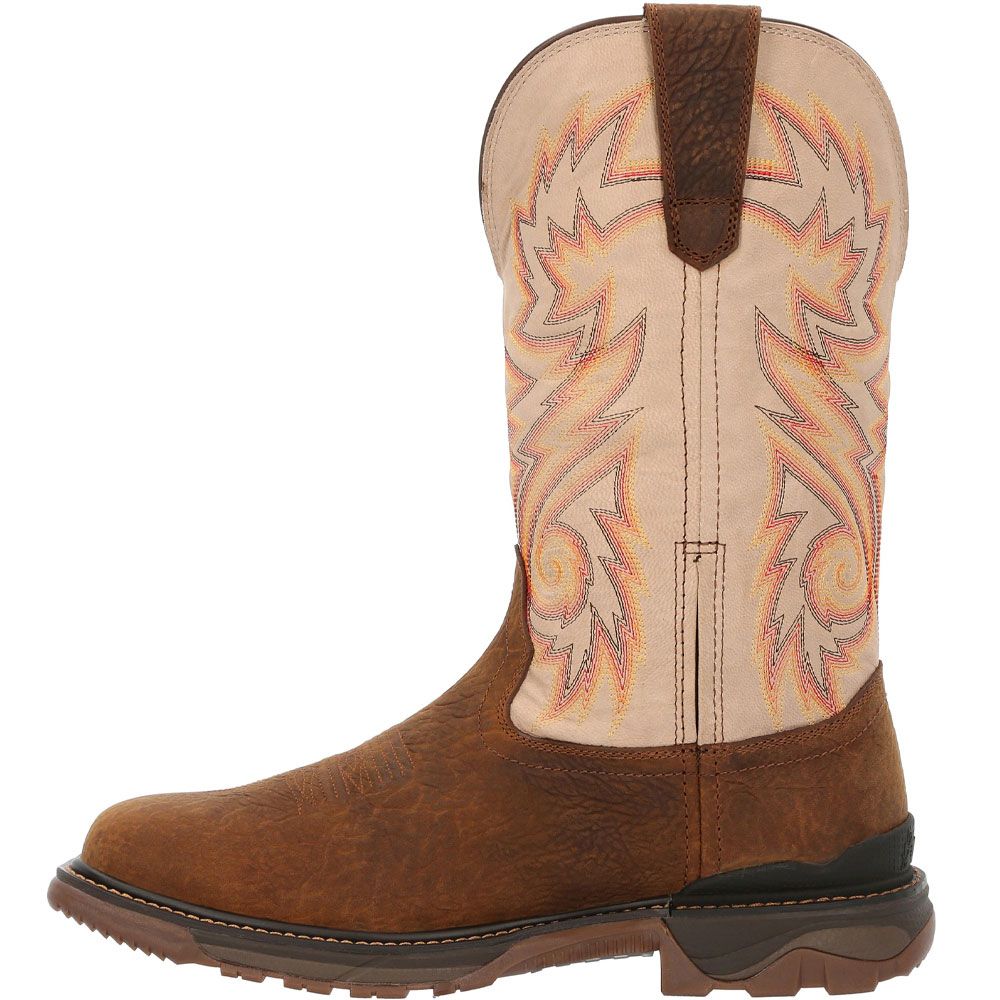 Rocky Carbon 6 RKW0352 Mens Western Boots Brown Back View