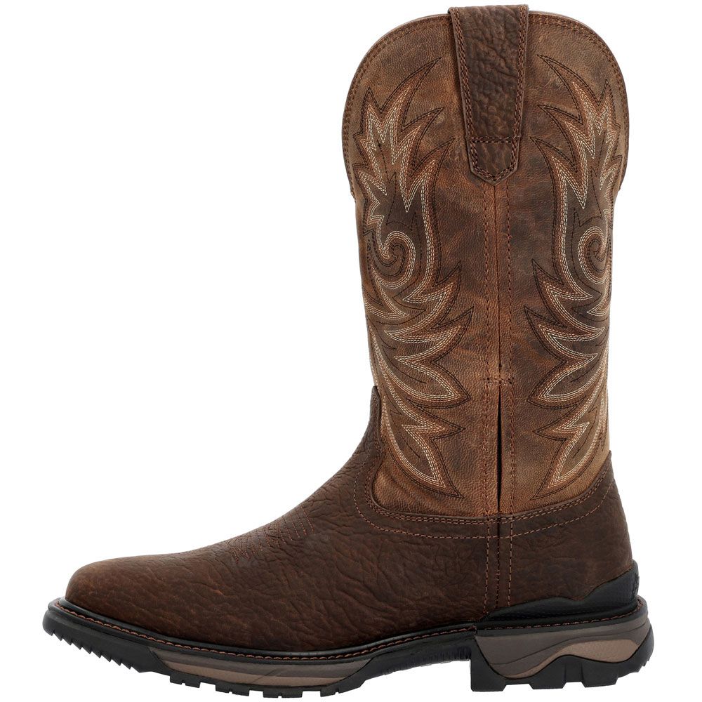 Rocky Carbon 6 RKW0375 Mens Western Boots Dark Brown Back View